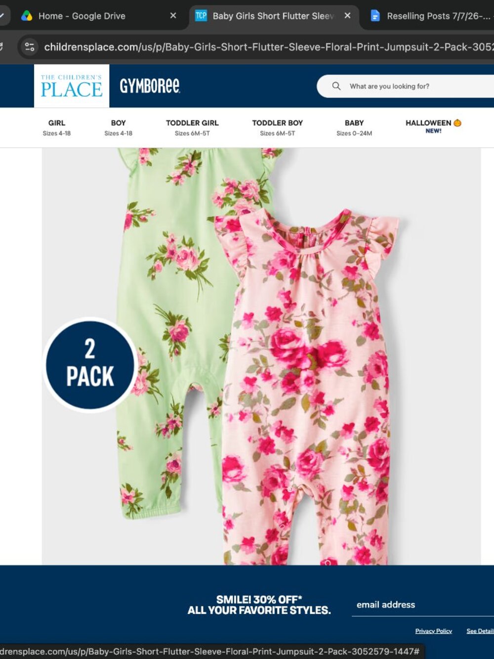 Short Sleeve 18mon Rompers (set of 3)